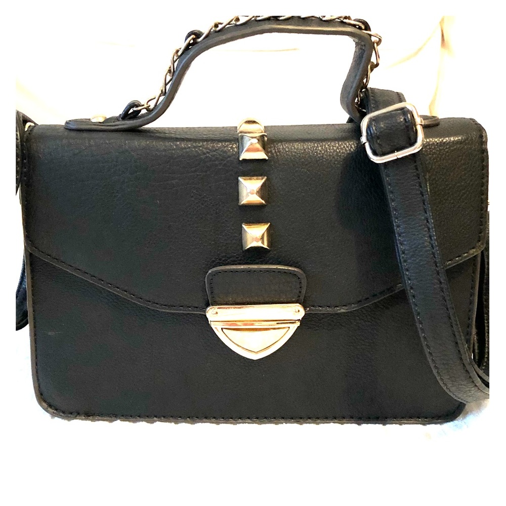 Studded stylish Crossbody black leather bag.